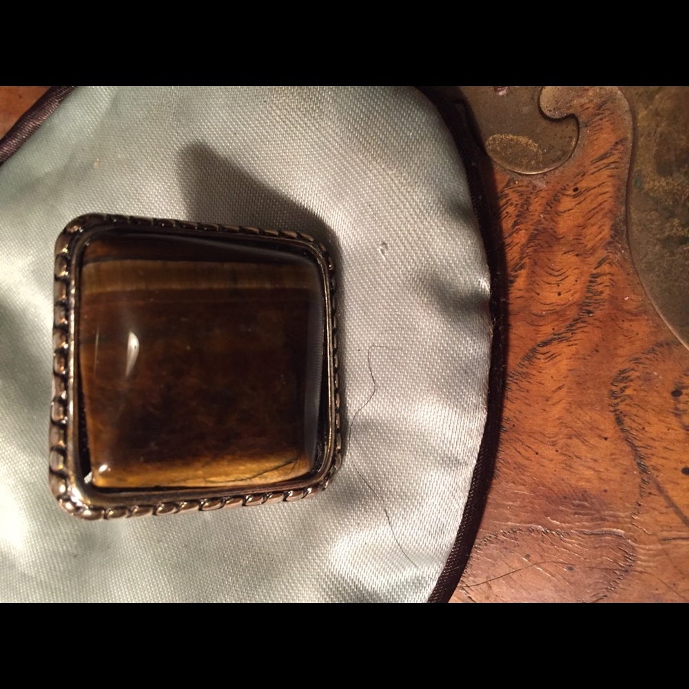 Wood look ring and silver